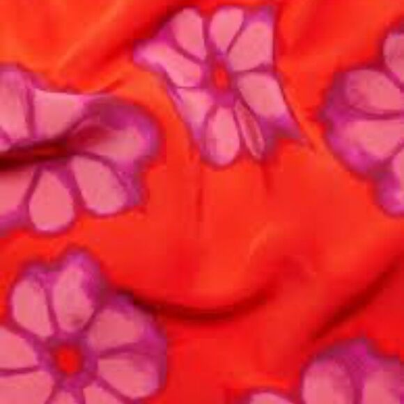 RHODE The Kat Dress Orange and Pink Floral Silk Midi Dress Bombay Bloom - Picture 3 of 13